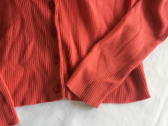 Orange Sweater, Orange Cardigan, Ribbed Cardigan,… - image 8