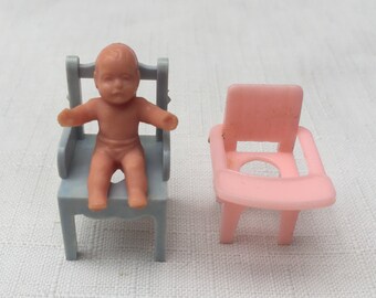 EXCEART - Trona En Miniatura De Madera Para Casas De Muñecas, Decoración Para Dioramas, Escala 1:12, Medida 10x5.5x5 Cm