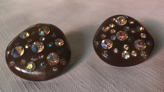 Brown Earring, Brown Sparkle, Aurora Earring, Ret… - image 7