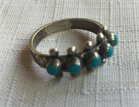 Turquoise Ring, Hippie Ring, Turquoise Stone Ring… - image 2