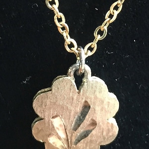 Gold Leaf Pendant, Gold Charm Pendant, Shamrock Necklace, Shamrock Pendant, Gold Leaf Necklace, Gold Flower Pendant, Gold Flower Necklace