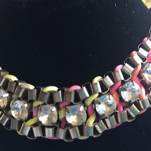 Strass Halskette, Glamour Halskette, Juwel Halskette, Chunky Halskette, Statement Halskette, Rosa Halskette, 80 Halskette, Juwel Choker