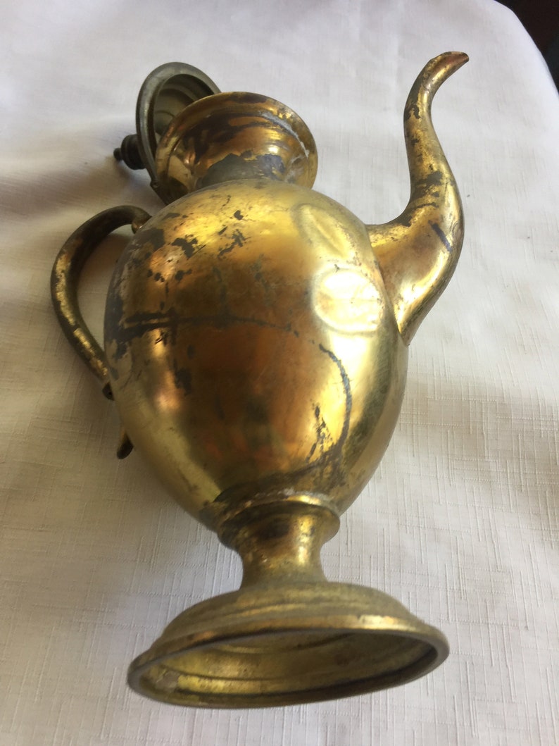Brass Vase Brass Teapotindia Teapotrustic Teapotantique Etsy