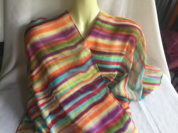 Multi-Color Scarf, Rainbow Scarf, Colorful Sheer … - image 1