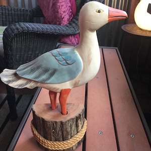 Sea Gull Art, Beach Bird, Wood Bird, Bird Figurine, Beach Decor, Beach Sculpture, Beach Art, Bird Sculpture, Sea Gull, Beach Bird, Ocean Art