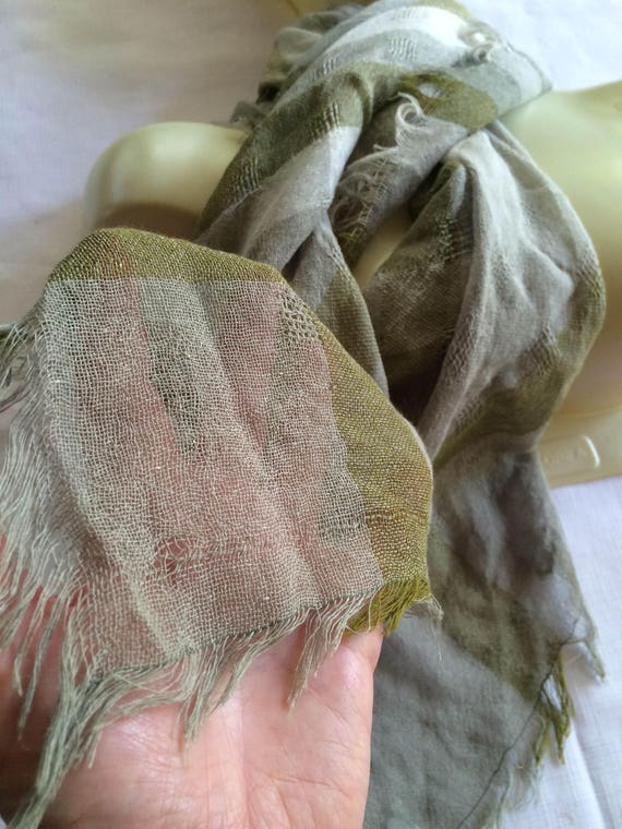 Pale Green Scarf, Light Green Scarf, Green Weave Scar… Gem