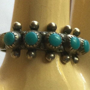 Turquoise Ring, Hippie Ring, Turquoise Stone Ring, Navajo Ring, 60 Silver Ring, Turquoise Band, Nugget Band, Turquoise Pinky, Southwest Ring