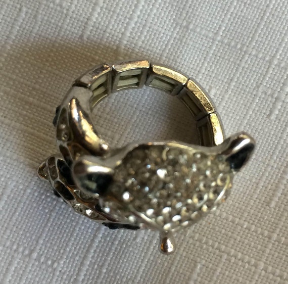 Fox Ring, Rhinestone Ring, Stretch Ring, Fox Stre… - image 4