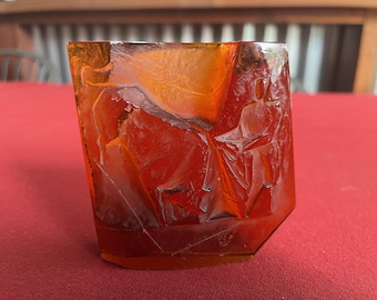 Bullfighter Art, Carved Glass Relief, Animal Sculpture, Glass Art, Matador Art, Latino Art, Latino Sculpture, Desk Art, Glass Collectible