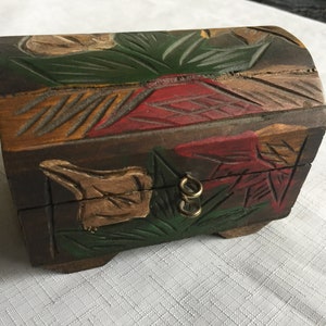 Treasure Chest, Small Wood Box, Wood Trinket Box, Wood Treasure Box, Small Box, Latch Box, Wood Box, Tiny Box, Wood Chest, Treasure Chest