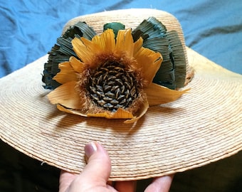 Double sided sunflower Floral Kentucky Derby Hat Fascinator headband NWOT Coucoland Sunflower Hat Fascinators for Women - Flower  main image 4