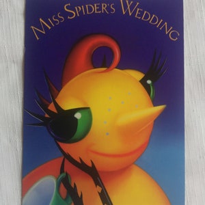 Miss Spinnen Hochzeit, Kinder Buch, Spinne Ephemera, Insekt Karte, Kind Karte, Kind Postkarte, Spinne Karte, Kinder-Karte, Spaß Postkarte