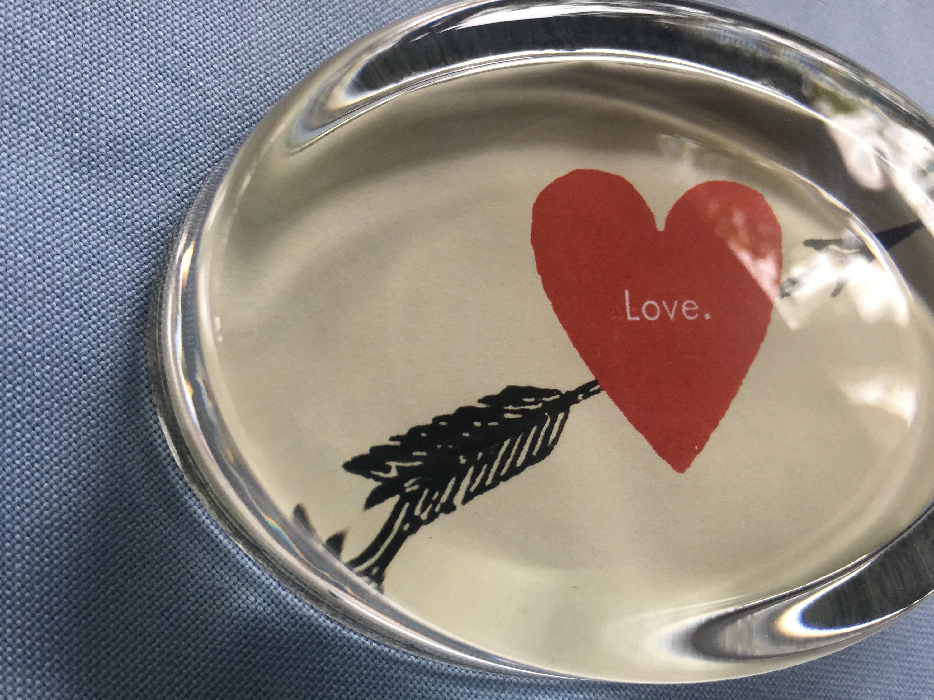 Buy Love Paperweight, Glass Paperweight, Romantic Paperweight, Heart ...