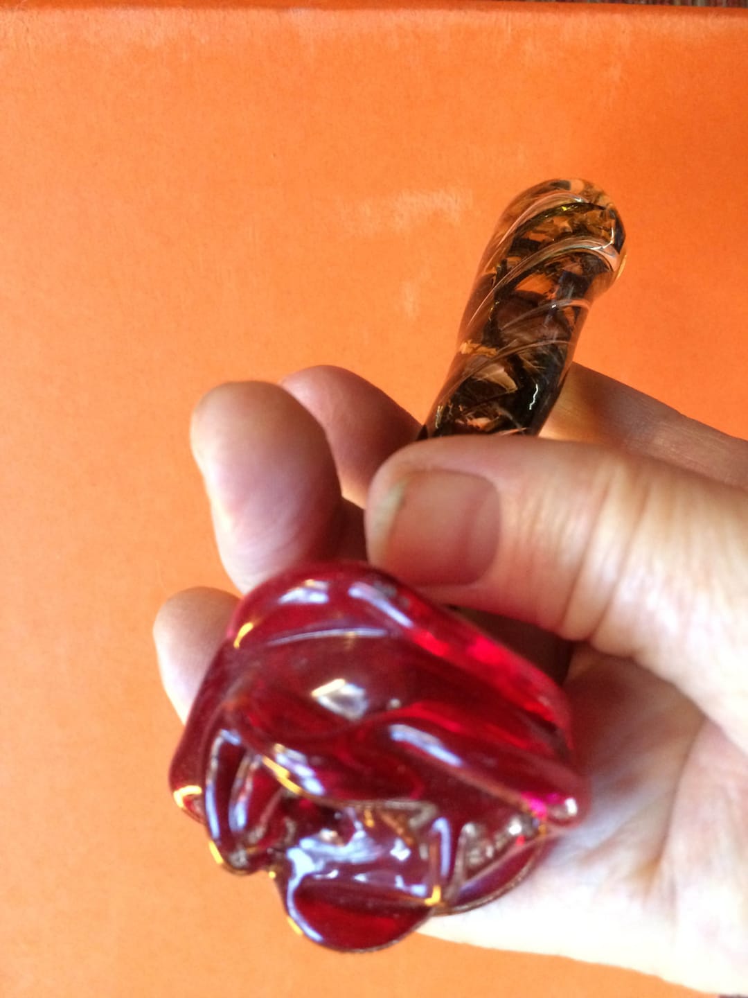 Gift Rose, Art Glass Flower, Red Rose, Blown Glass Flower, Glass Flower ...