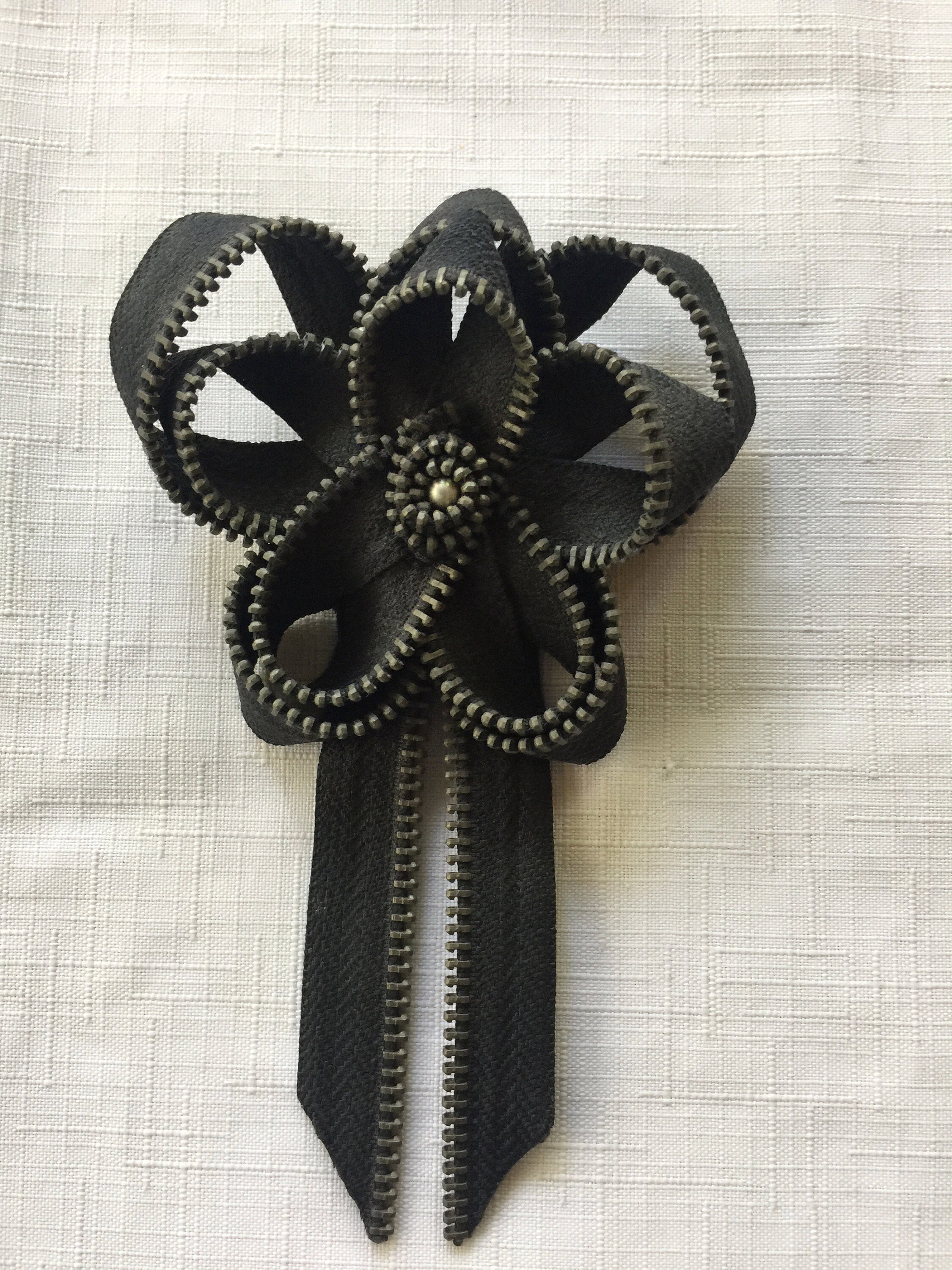 Black Fabric Pin Black Flower Broochblack Flower Pinblack Etsy