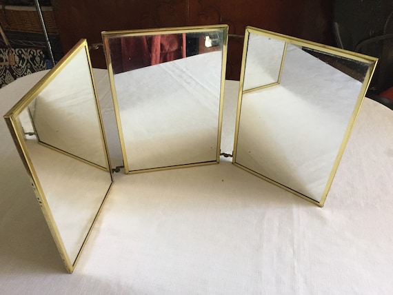 60s Bathroom Mirror Wall Mirrorretro - Three Panel Wall Mirror 60s Bathroom Mirror Wall Mirrorretro - Three Panel Wall Mirror