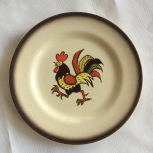 Metlox Plate, Rooster Plate, Retro Salad Plate, 40 Plate, Country Plate, Chicken Plate, Retro Plate, Poppytrail Plate, Chicken Dish