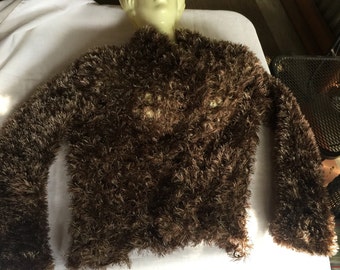 Brown Fuzzy Sweater, Brown Fuzzy Cardigan, Brown Cardigan, Brown Sweater, Fuzzy Sweater, Brown Knit Cardigan, Fuzzy Cardigan, Fuzzy Sweater