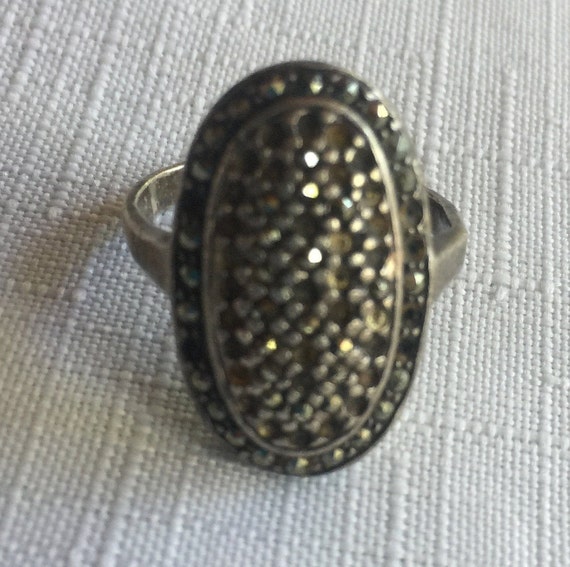 Gothic Ring, Steampunk Ring, Black Ring, Marcasit… - image 2