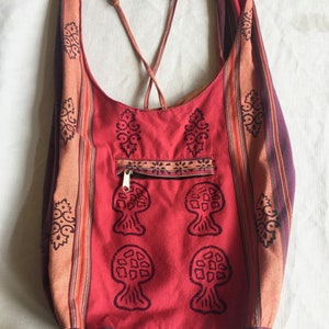 Hippie Cross Body Stofftasche Boho Schultertasche Exotisches Tribal Print Tuch, Gewebte Baumwolltasche, Hobo Festival Große Tragetasche Indien Tasche