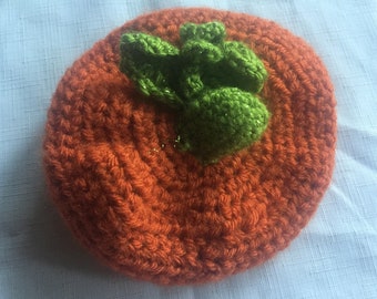 Baby Hat, Pumpkin Baby, Thanksgiving Baby, Knit Baby Hat, Doll Hat, Pumpkin Doll, Knit Pumpkin Hat, Pumpkin Cap, Pumpkin Hat, Baby Beret