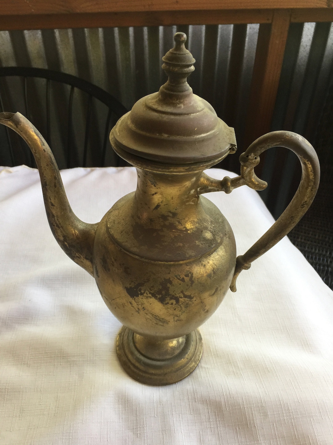 Brass Vase, Brass Teapot, India Teapot, Rustic Teapot, Antique Teapot
