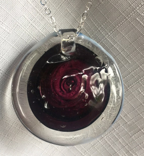 Blown Glass Pendant, Art Glass Necklace, Vortex G… - image 8