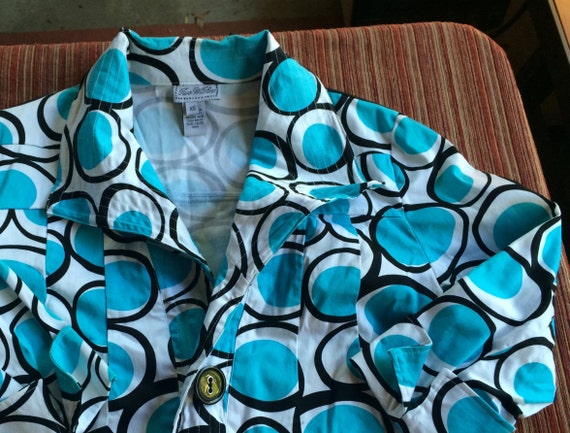 Mod Jacket, Geometric Jacket, Cotton Jacket, Turq… - image 4