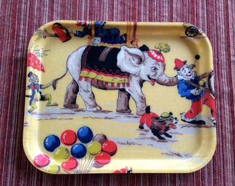 Circus Serving, Retro Tray, Child Tray, Circus Tray, Circus Decor, Circus Art, Retro Circus, Circus Kitchen, Circus Wall Art, Circus Gift