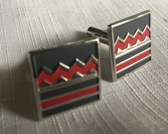 Red Black Cufflink, Art Cufflink, Red Cufflink, R… - image 6