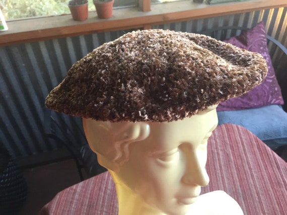 Brown Beret, Floppy Beret, Brown Hat, Oversize Be… - image 2