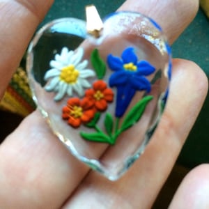 Heart Necklace, Heart Jewelry, Heart Pendant, Romantic Necklace, Love Necklace, Flower Necklace, Flower Pendant, Floral Pendant, Love Gift