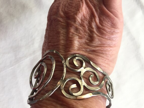 Hammer Silver Cuff, Silver Cuff, Primitive Bracel… - image 9