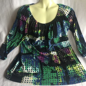 Graphic Top, Long Sleeve Top, Abstract Top, Abstract Print Top, Black Print Top, Black Blouse, Print Blouse, Print Top, Abstract Blouse