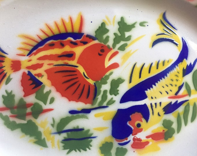Fish Tin Platter, Decorative Tray, Party Tray,fish Tray,metal Painted
