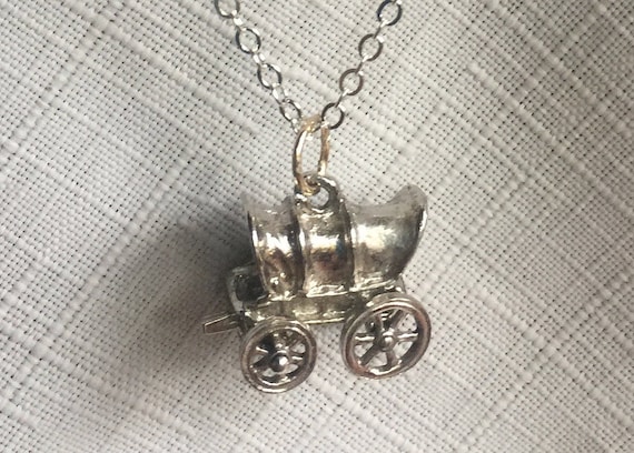 Cowboy Pendant, Old West Charm, Pioneer Charm, Western Charm, Cover Wagon, Old West Pendant, Cowboy Charm, Wagon Pendant, Western Jewelry