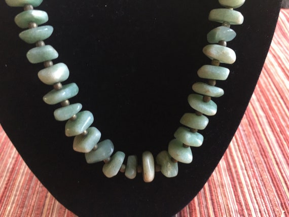 Jade Necklace, Jade Nugget Necklace, Jade Gem Necklace, Green Jade Necklace, Antique Jade Bead, Green Necklace, Jade Bead, Raw Jade Necklace