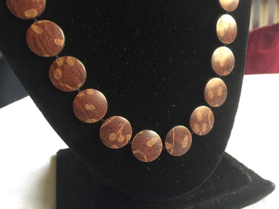 Brown Bead, Brown Necklace, Wood Beads, Long Brow… - image 1