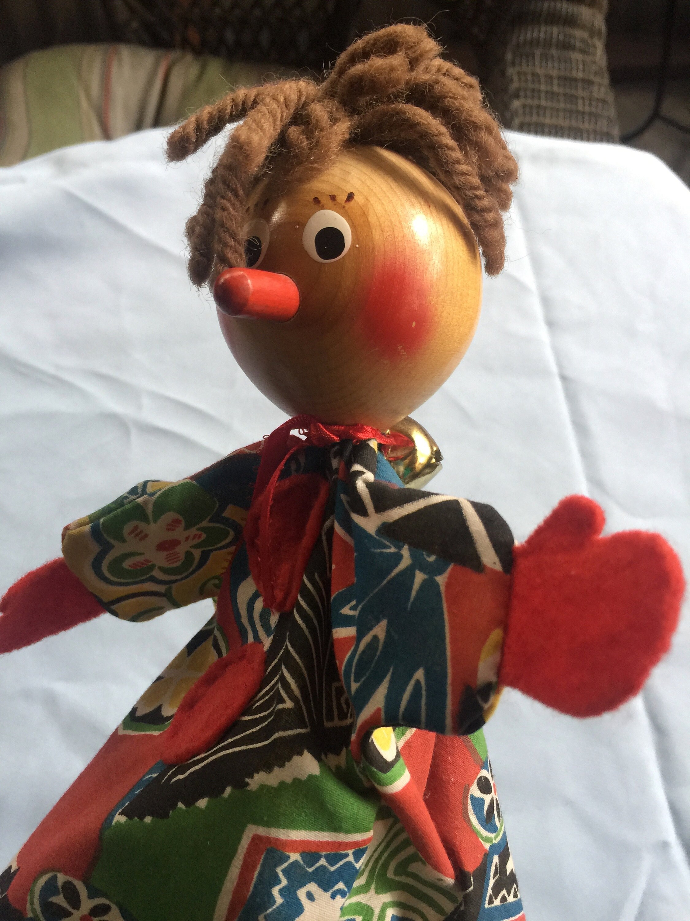 Clown Puppet Hand Puppet Wood Puppet 50s Puppet Pinocchio Etsy