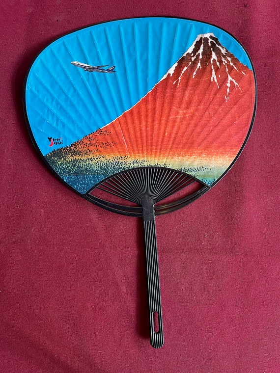 Paddle Hand Fan, 60s Hand Fan, Japan Hand Fan, Pap