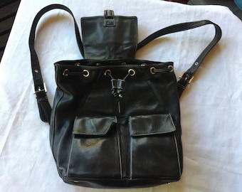 Black Leather Backpack,Backpack Purse,Leather Backpack,Black Backpack Bag,Black Shoulder Bag,Black Leather Tote,Black Purse,Roomy Black Bag