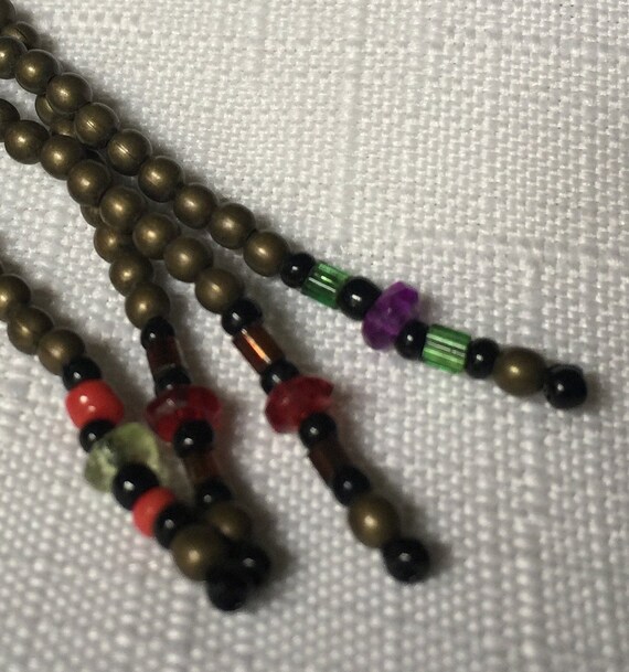 Boho Bead Earring, Bead Dangle Earring, Bronze Ea… - image 8
