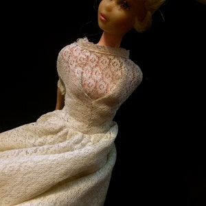 Doll Wedding Dress, 12 Inch Doll Dress, Doll Wedding, Doll White Dress, Doll Clothes, Doll Outfit, Doll Long Dress, Doll Gown, Doll Bride,