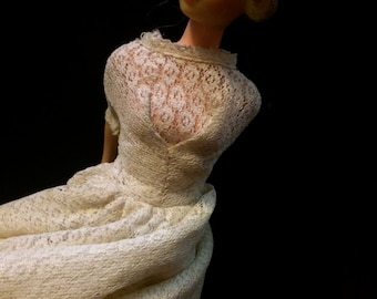 Doll Wedding Dress, 12 Inch Doll Dress, Doll Wedding, Doll White Dress, Doll Clothes, Doll Outfit, Doll Long Dress, Doll Gown, Doll Bride,