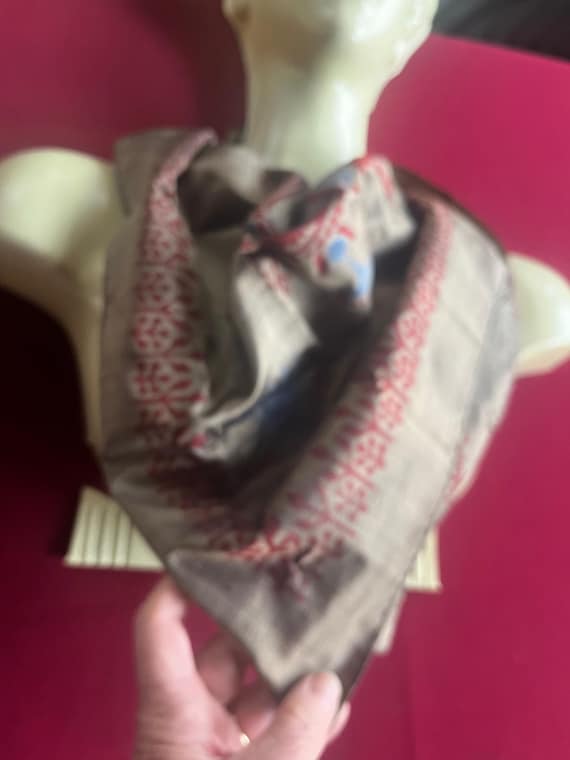 India Silk Scarf, Elephant Scarf, Exotic Scarf, G… - image 10