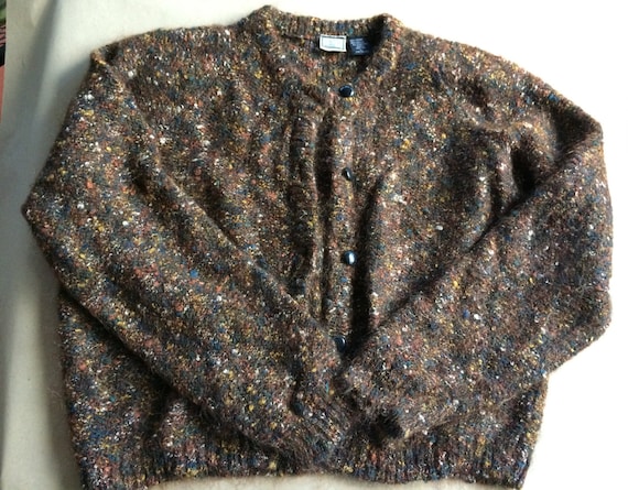 Brown Sweater, Mohair Sweater, Women Cardigan, La… - image 1