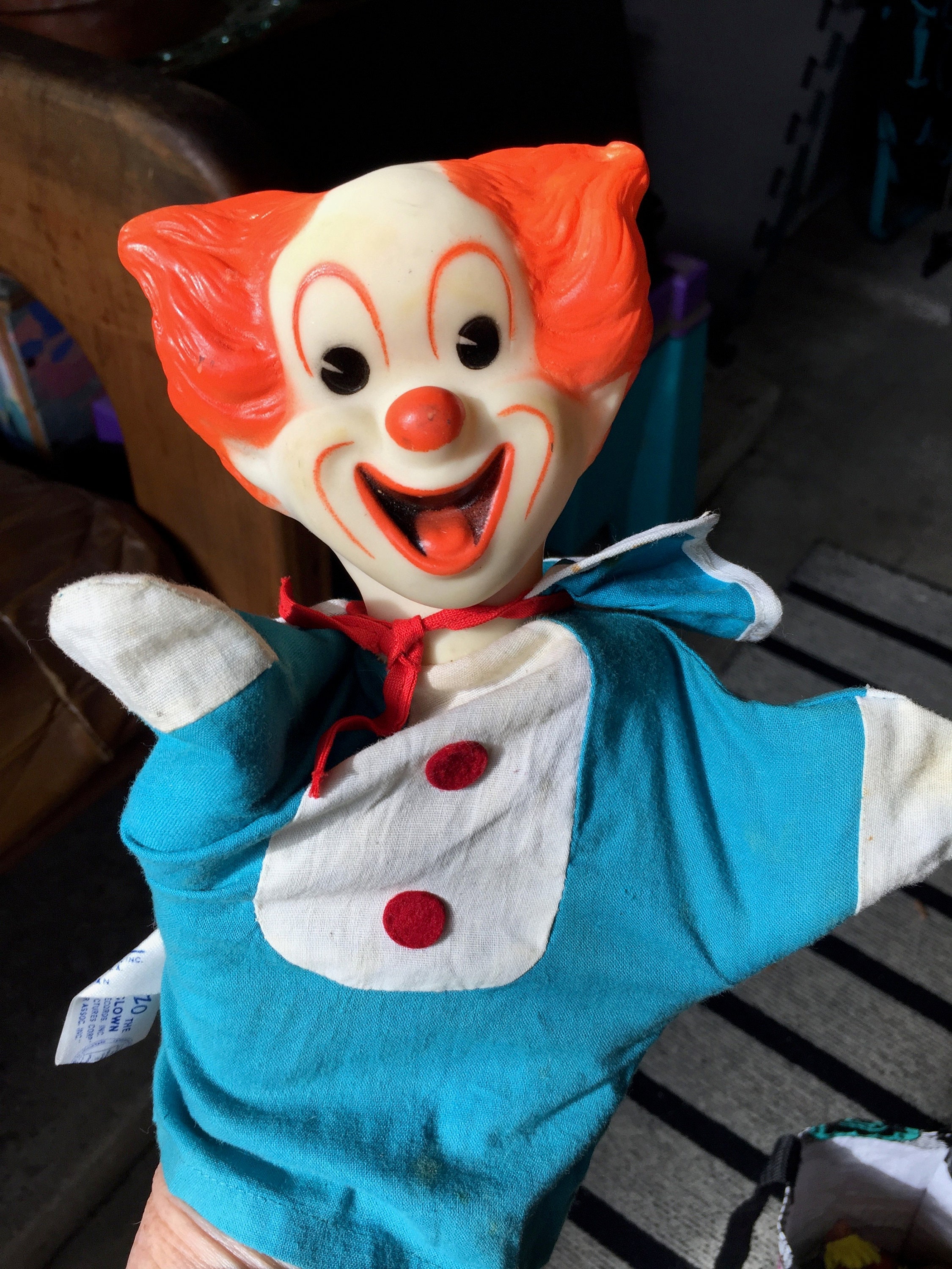 Bozo Puppet, Retro Puppet, Bozo Clown, 50s Puppet, Clown Puppet 