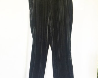 Black Velvet Pants, Black Party Pants, Black Formal Pants, Black Dressy Pants, Velvet Pants, Dressy Pants, Retro Velvet Pants, Formal Pants