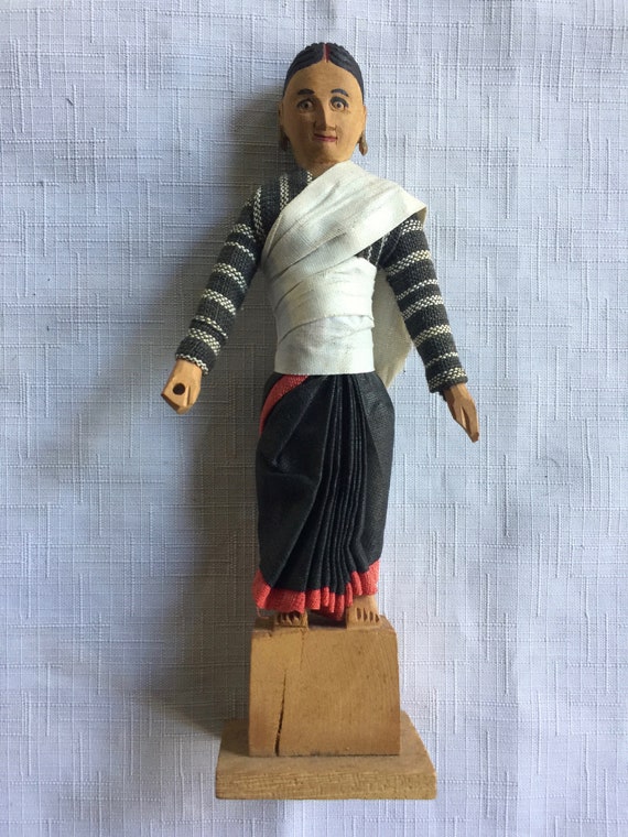 インド人形、インドの木製人形、インドの彫刻、インドの木製フィギュア