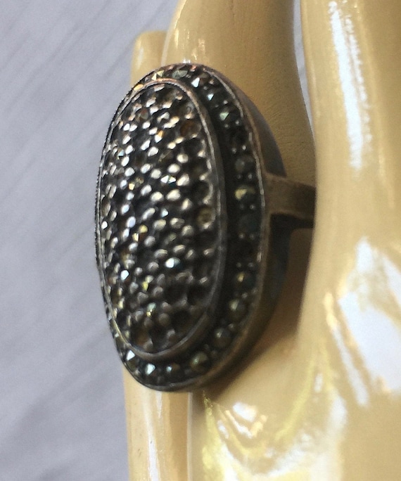 Gothic Ring, Steampunk Ring, Black Ring, Marcasit… - image 7